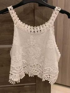 White Crochet Lace Crop Top