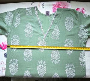 Green Printed Kurta