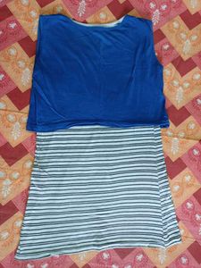 Blue Graphic T-shirt Dress