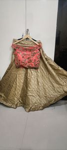 Bella off shoulder 3 pcs Peach Lehnga