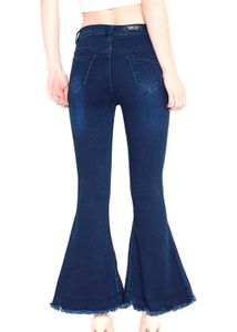 Ruffle Hem Flare Jeans