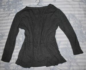y2k Chic Grey Cardigan attached with Floral Top