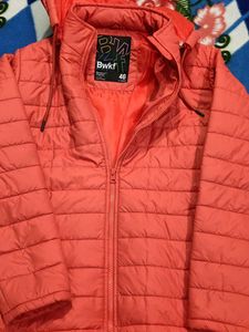 Orange Padded Hooded Jacket