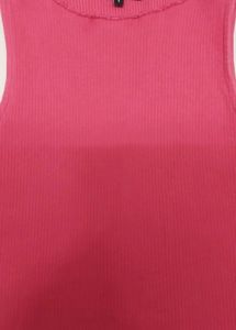 Ribbed Pink Sleeveless Top