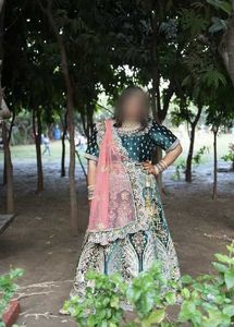 Exquisite Green & Pink Embroidered Lehenga Choli