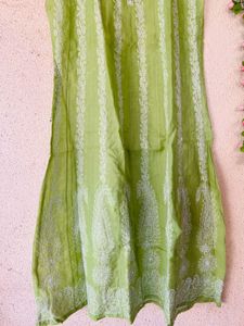 Vibrant Green Chikankari Kurta