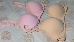Set of 2 Padded T-Shirt Bras – Nude &amp; Pink