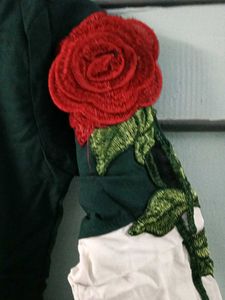 Unique Rose Applique Blouse