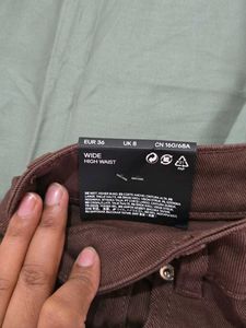H&amp;M Wide Leg Brown Jeans