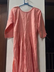 Elegant Peach Embroidered Kurta