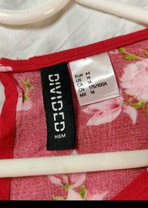H&amp;M Red Floral Mini Dress