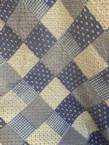 Blue &amp; White Patchwork bedsheet reversible