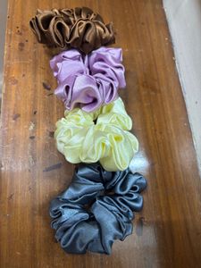Set of 4 Satin Scrunchies
