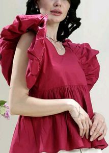 Pretty pink Ruffled Sleeve Top