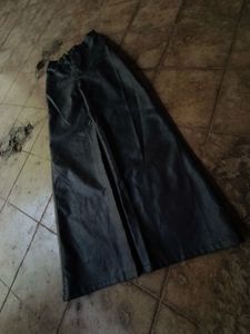 Wideleg leather pants