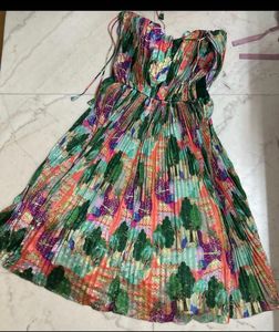 Vibrant Floral Pleated Maxi Dress