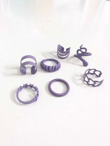 Set of 9 Lavender Rings