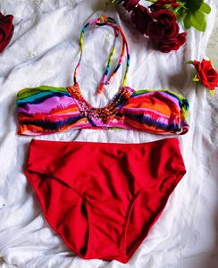 Colorful Strappy Bikini Set