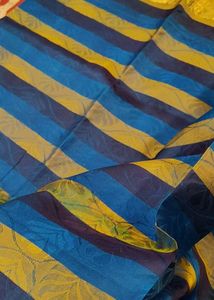 Blue &amp; Gold Striped kanjivaram