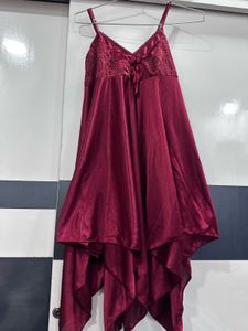 maroon nighty