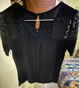 Black Lace Detail Top