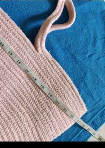 Chic Pink Woven Tote Bag(handmade)