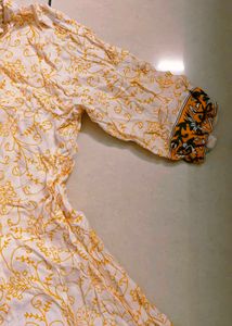 Cream Kurta with Yellow Print