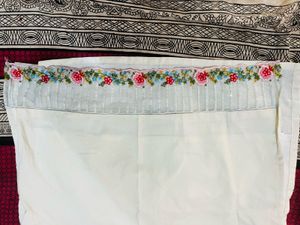 Elegant White Floral Embroidered Kurti Set