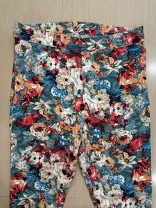 Vibrant Floral Print Pants