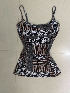 Patchwork Animal Print Cami Top