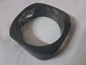 Unique Dark Black Resin Bangle