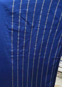 Vibrant Royal Blue Saree with Silver Stripes