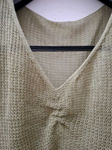 Olive Mesh boxy top