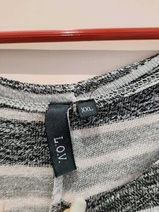 Striped Gray Tunic Top