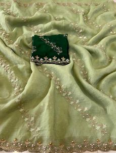 Elegant Embroidered Saree with Blouse