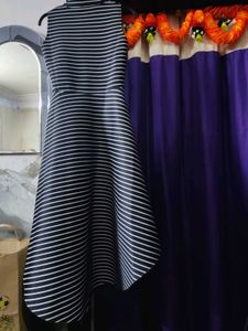 Striped High-Low Dress