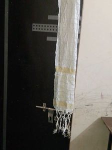 Elegant White Dupatta with Gold Accents