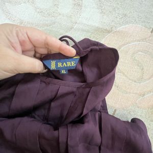 Purple Pleated Sleeveless Top