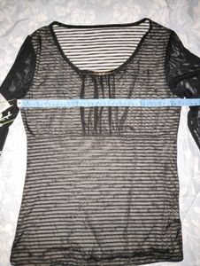 Sheer Striped Long Sleeve Top