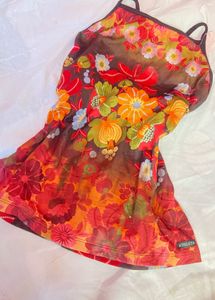 Vibrant Floral Bikini Top