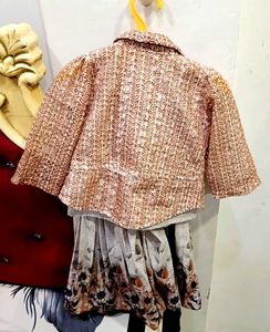 Chic Textured Jacket &amp; Floral Dress Set