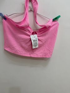 Shein Textured Halter Neck Crop Top