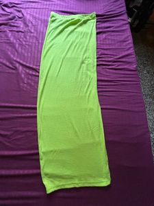 Lime Green Strapless Midi Dress