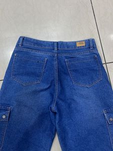 Blue Denim Cargo Pants