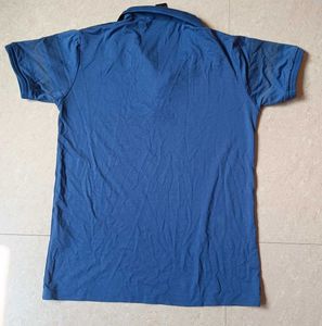 Men's Blue Striped Polo Shirt