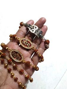 Designer Rudraksha &amp; Om Bracelet Set