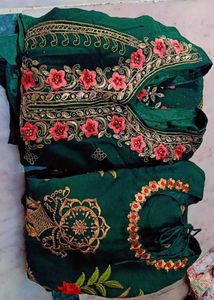 Embroidered Green Kurti