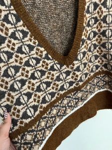 Vintage Argyle Knit Vest
