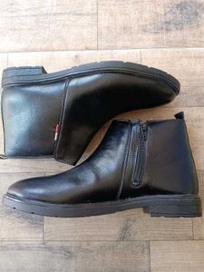 Stylish Black Leather Ankle Boots