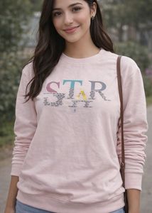 Pink "STAR" Graphic Sweatshirt